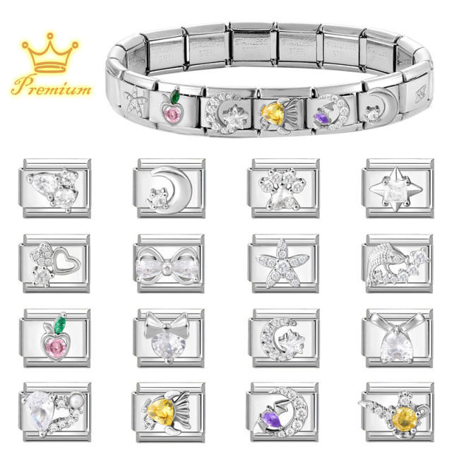 Module Charms Micro-Inlaid with Zircon DIY Creative Bracelet Jewelry Accessories