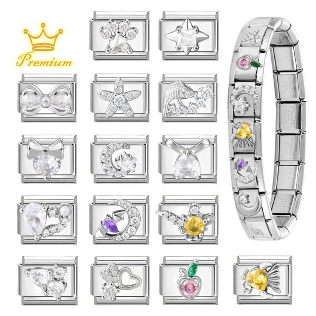 Module Charms Micro-Inlaid with Zircon DIY Creative Bracelet Jewelry Accessories