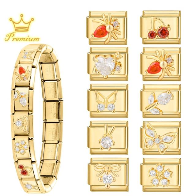 Elegant Italian Gold Bottom DIY Pendant Fashion Creative Italian Exquisite Bracelet Pendant Module Jewelry Accessories