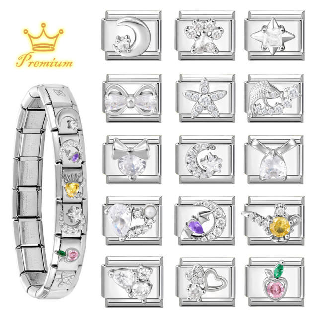 Module Charms Micro-Inlaid with Zircon DIY Creative Bracelet Jewelry Accessories