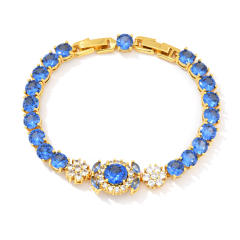 Delicate colorful cubic zircon pave setting copper bracelet tennis bracelet