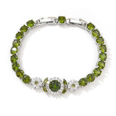 Delicate colorful cubic zircon pave setting copper bracelet tennis bracelet