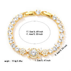 Delicate colorful cubic zircon pave setting copper bracelet tennis bracelet