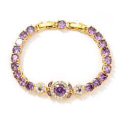 Delicate colorful cubic zircon pave setting copper bracelet tennis bracelet