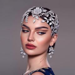 Youlapan European and American Alloy Hairband Main Wedding Dress Accessories Updo Hair Ornaments with Diamonds Bridal Headpiece Hp509
