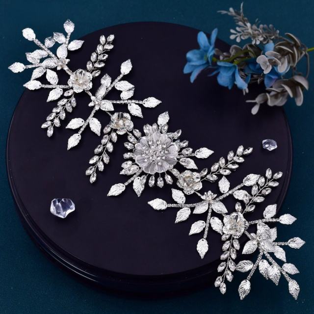 Youlapan European and American Alloy Hairband Main Wedding Dress Accessories Updo Hair Ornaments with Diamonds Bridal Headpiece Hp509