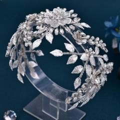 Youlapan European and American Alloy Hairband Main Wedding Dress Accessories Updo Hair Ornaments with Diamonds Bridal Headpiece Hp509
