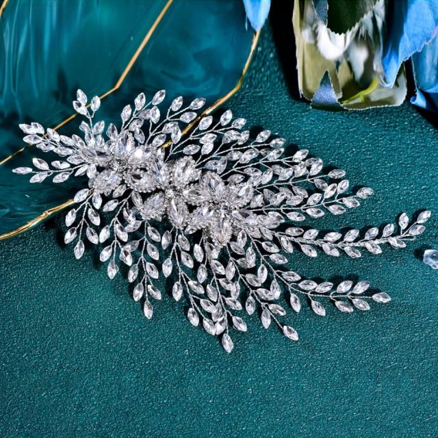 Bridal Headwear Handmade Rhinestone Flower Hairpiece Wedding Dress