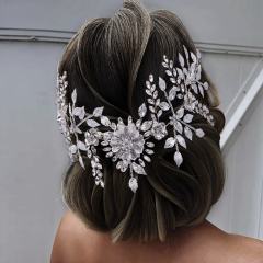 Youlapan European and American Alloy Hairband Main Wedding Dress Accessories Updo Hair Ornaments with Diamonds Bridal Headpiece Hp509