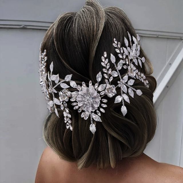 Youlapan European and American Alloy Hairband Main Wedding Dress Accessories Updo Hair Ornaments with Diamonds Bridal Headpiece Hp509