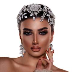Youlapan European and American Alloy Hairband Main Wedding Dress Accessories Updo Hair Ornaments with Diamonds Bridal Headpiece Hp509