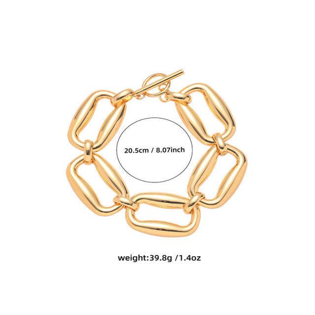 Unique geometric circle stainless steel necklace bracelet earrings set