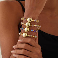 18KG stainless steel bead crystal bead bracelet for women