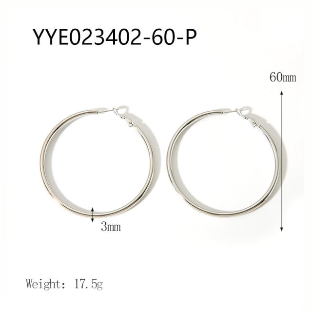 3mm wire diameter easy match stainless steel earrings hoop earrings