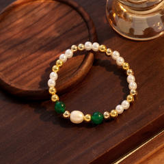 Original pearl bead stainless steel bead crystal bead bracelet