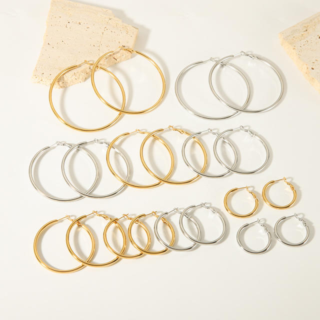 3mm wire diameter easy match stainless steel earrings hoop earrings