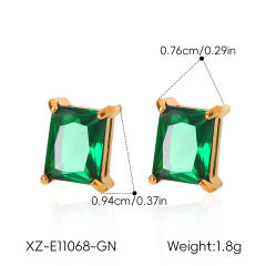 Easy match colorful cubic zicon drop heart round shape stainless steel earrings studs earrings