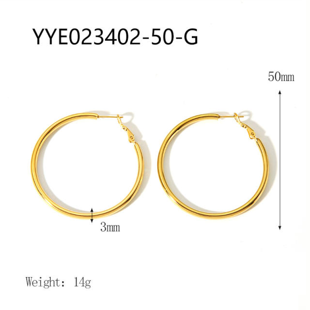 3mm wire diameter easy match stainless steel earrings hoop earrings