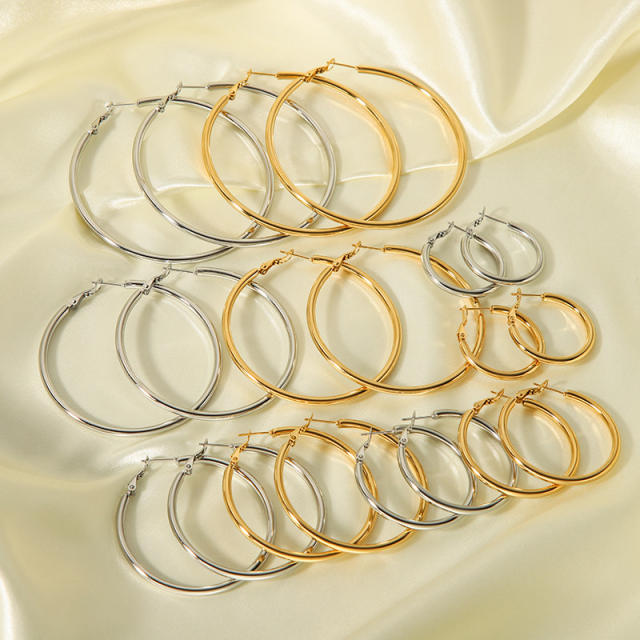 3mm wire diameter easy match stainless steel earrings hoop earrings