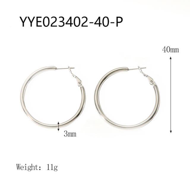 3mm wire diameter easy match stainless steel earrings hoop earrings