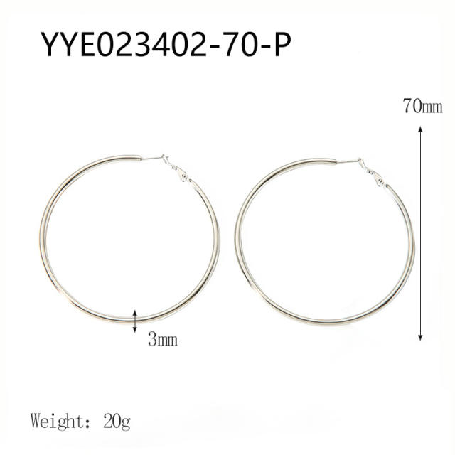 3mm wire diameter easy match stainless steel earrings hoop earrings