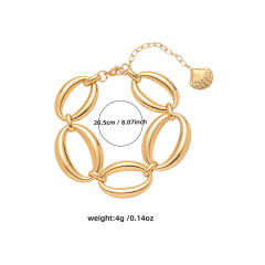 Unique geometric circle stainless steel necklace bracelet earrings set
