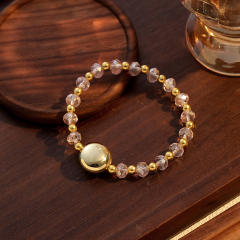 18KG stainless steel bead crystal bead bracelet for women