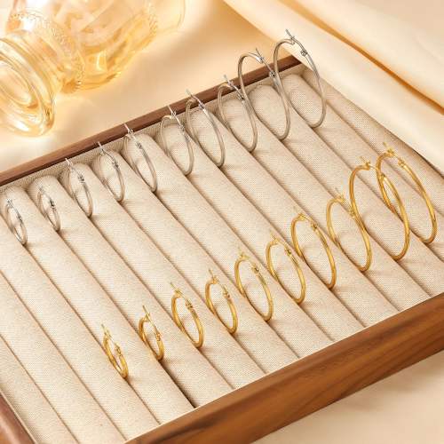 Stainless Steel earrings Plain Hoop Earrings for Women Exaggerated Large hoop Earrings