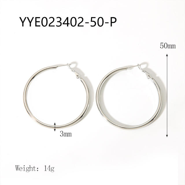 3mm wire diameter easy match stainless steel earrings hoop earrings
