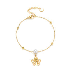 Popular Marine Series Pearl Crab Pendant Bracelet Fashionable Stainless Steel Bracelet