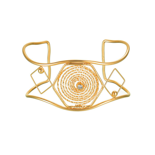 Exaggerated wide version hollow metal bracelet stainless steel bangle bracelet