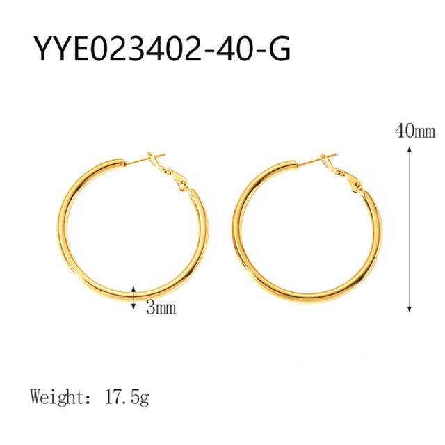 3mm wire diameter easy match stainless steel earrings hoop earrings