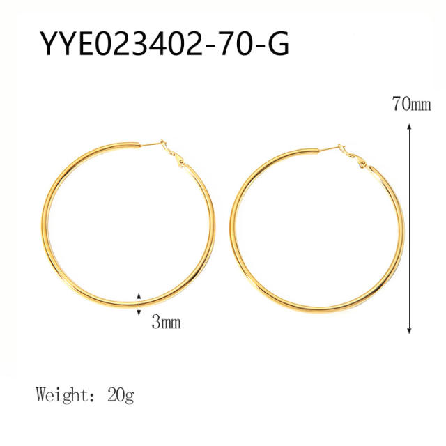 3mm wire diameter easy match stainless steel earrings hoop earrings