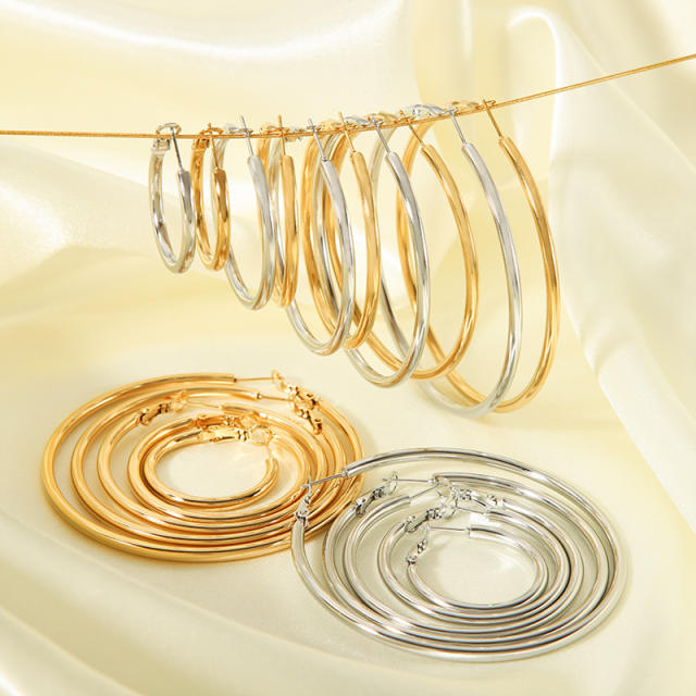 3mm wire diameter easy match stainless steel earrings hoop earrings