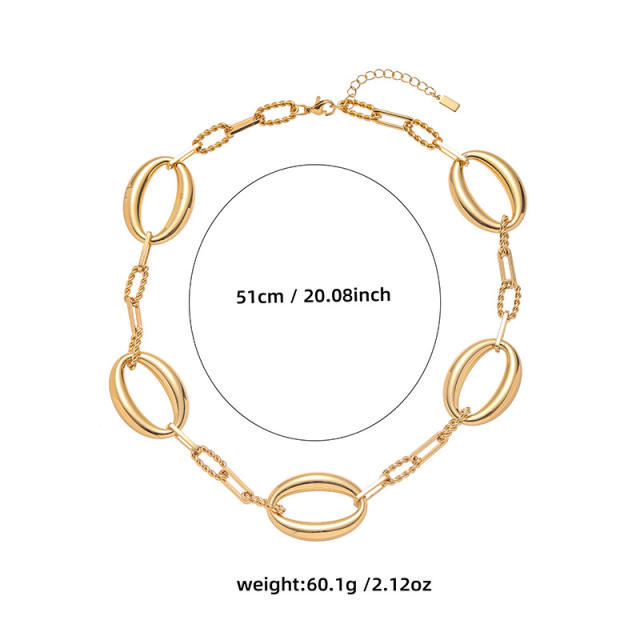 Unique geometric circle stainless steel necklace bracelet earrings set