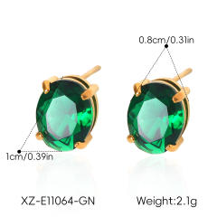 Easy match colorful cubic zicon drop heart round shape stainless steel earrings studs earrings