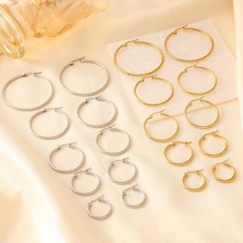 Stainless Steel earrings Plain Hoop Earrings for Women Exaggerated Large hoop Earrings