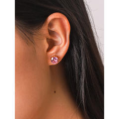 Easy match colorful cubic zicon drop heart round shape stainless steel earrings studs earrings