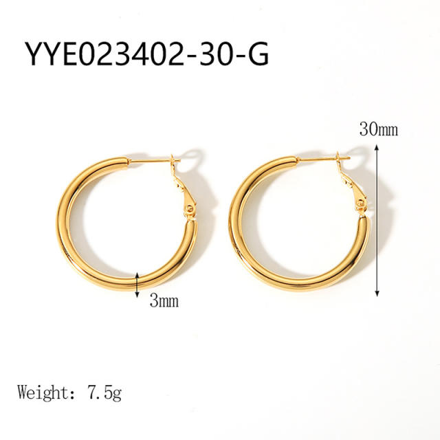 3mm wire diameter easy match stainless steel earrings hoop earrings