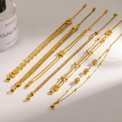 18KG multi layer chain stainless steel bracelet diamond bracelet