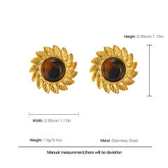 Vintage sunflower shape stainless steel earrings
