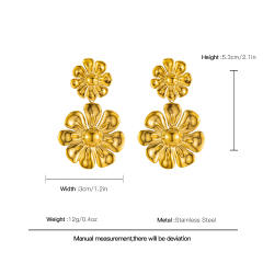 Simple holiday sunflower stainless steel earrings dangle earrings