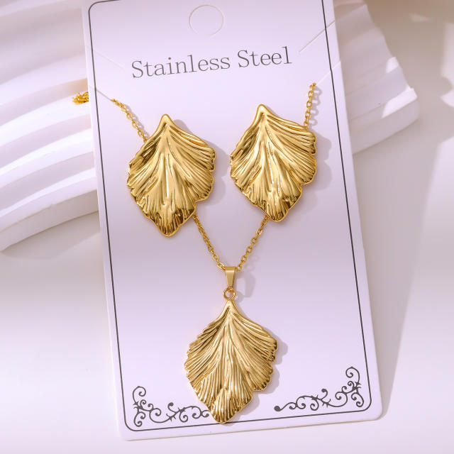 Non-Fading Stainless Steel Gold-Plated Jewelry stainless steel necklace set