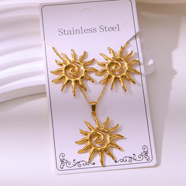 Non-Fading Stainless Steel Gold-Plated Jewelry stainless steel necklace set