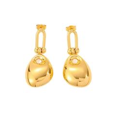 U shape smooth bag design stainless steel earrings