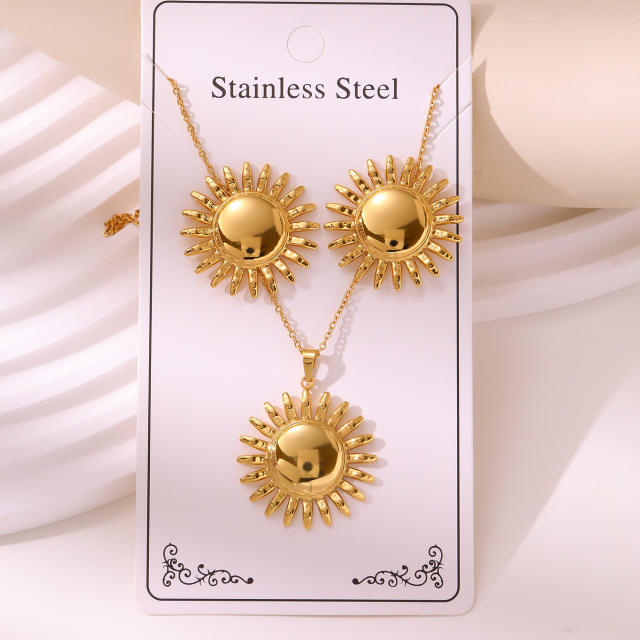 Non-Fading Stainless Steel Gold-Plated Jewelry stainless steel necklace set