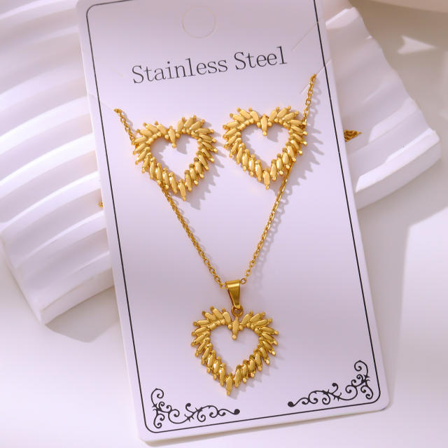 Non-Fading Stainless Steel Gold-Plated Jewelry stainless steel necklace set