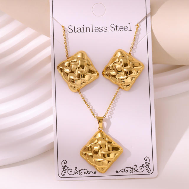 Non-Fading Stainless Steel Gold-Plated Jewelry stainless steel necklace set