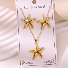 Non-Fading Stainless Steel Gold-Plated Jewelry stainless steel necklace set