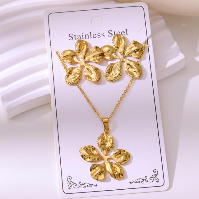 Non-Fading Stainless Steel Gold-Plated Jewelry stainless steel necklace set